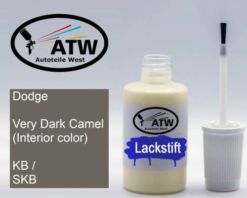 Dodge, Very Dark Camel (Interior color), KB / SKB: 20ml Lackstift, von ATW Autoteile West.
